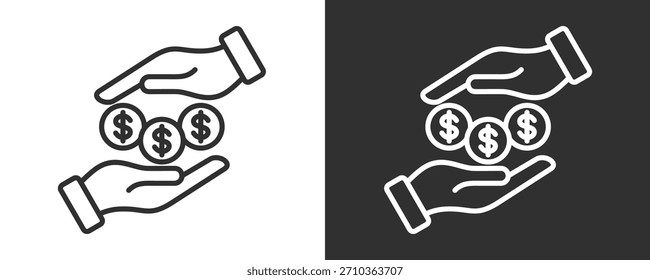 Salary Icon Set Vector Collection Isolated In Black And White