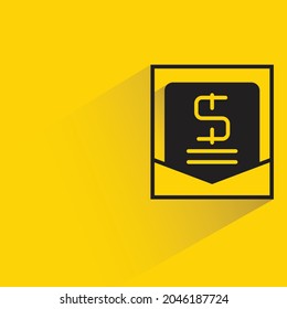 salary icon with shadow on yellow background