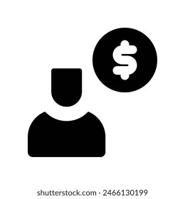 salary icon. vector glyph icon for your website, mobile, presentation, and logo design.