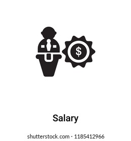 Salary icon vector isolated on white background, logo concept of Salary sign on transparent background, filled black symbol