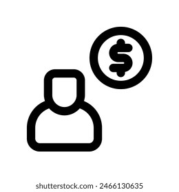 salary icon. vector line icon for your website, mobile, presentation, and logo design.