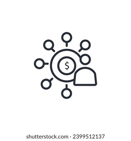 salary icon. vector.Editable stroke.linear style sign for use web design,logo.Symbol illustration.