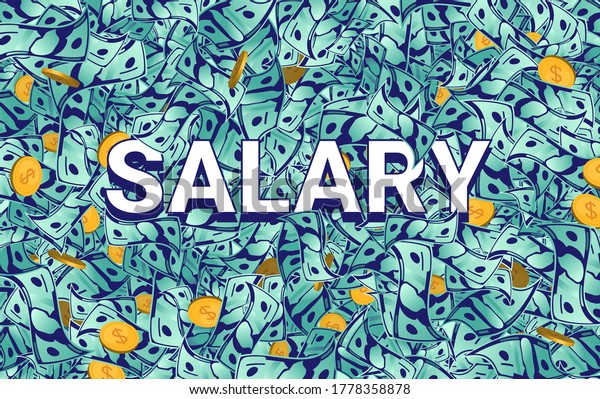 Salary\
illustration - Big single word, \