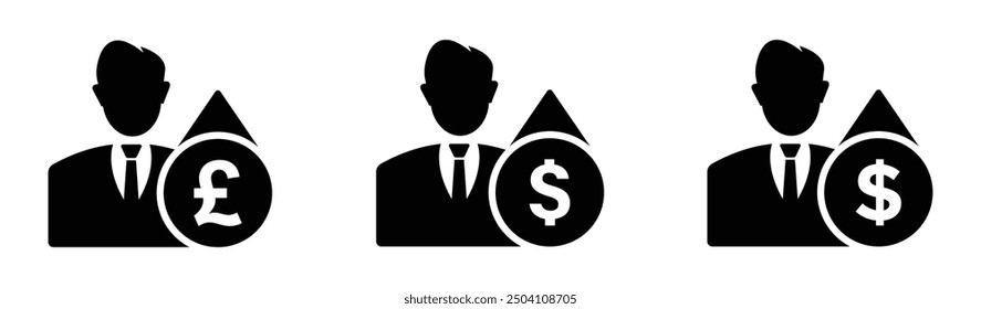 Salary increase flat vector icon designs concepts