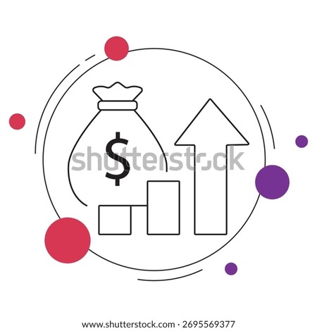 Salary Increase Icon, Achieving Growth through Salary Increase, Recognizing Performance with Better Pay, Motivating Success through Compensation, Building Careers with Financial Rewards, vector