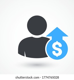 Salary Increase Icon On White