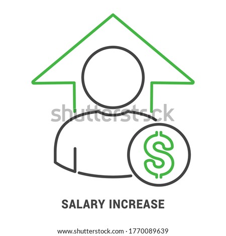 Salary Increase Icon On White
