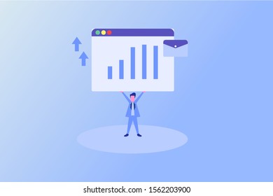 salary increase illustration concept for web landing page template, banner, flyer and presentation