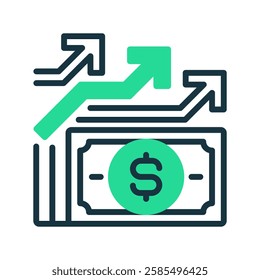 Salary Increase line icon. Universal creative premium symbol. Vector sign icon logo template. Vector illustration