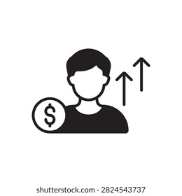 Salary Increase Money Bonus Filled Vector Icon