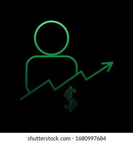 Salary increase nolan icon. Simple thin line, outline vector of bank icons for ui and ux, website or mobile application