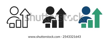 Salary increase vector icon. Wages increase icon. Employee growth icon