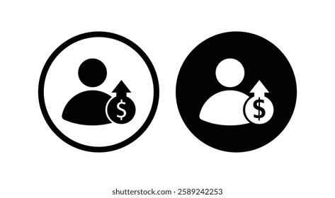Salary increase vector icons set suitable for mobile apps or web