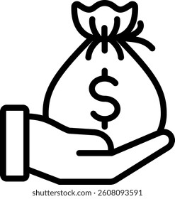 Salary line icon single with high quality
