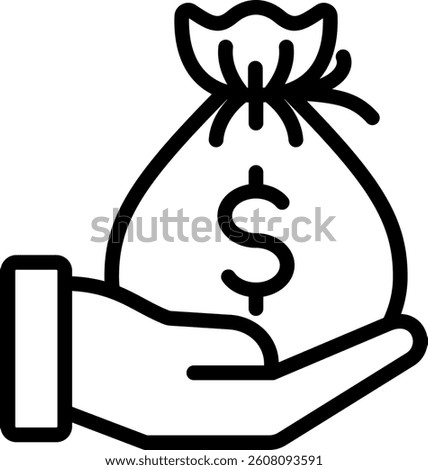Salary line icon single with high quality