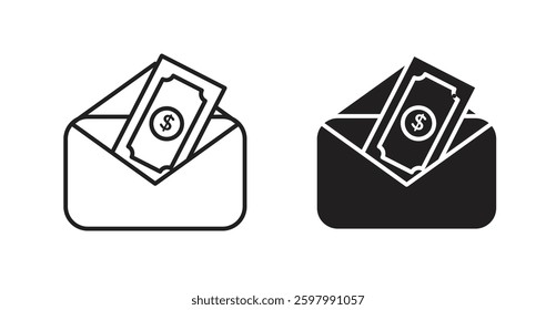 Salary line icon vector set.