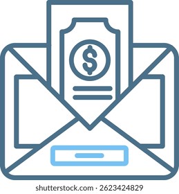 Salary Line Two Colour Icon