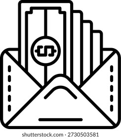 Salary Line vector Icon Design