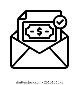 Salary Line Vector Illustration On White Background.