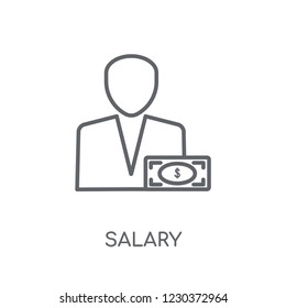 Salary linear icon. Modern outline Salary logo concept on white background from Human Resources collection. Suitable for use on web apps, mobile apps and print media.