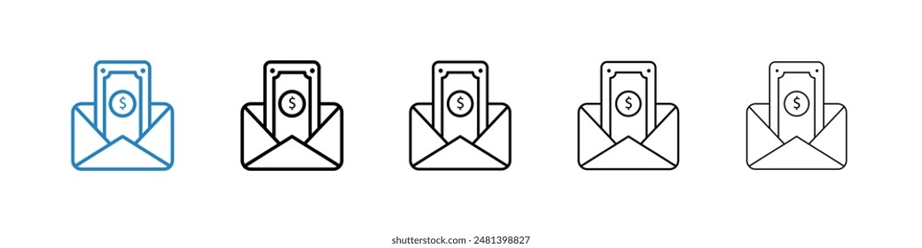 Salary liner icon vector set.