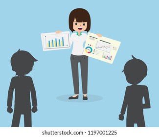 Salary Man 01 Presentation by Chart In front of Colleagues
Business Profits. Graph.