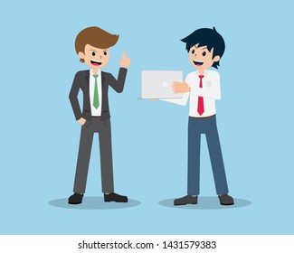 Salary Man 01 are Presenting to the Friendly Boss.
And Get advice from the His Boss.