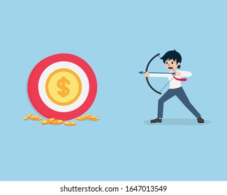 Salary Man Hold the bow and aim the coin at the center of the target. The goal is rewards.