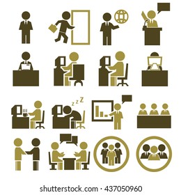 salary man icon set