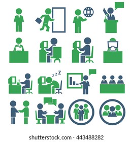 salary man icon set