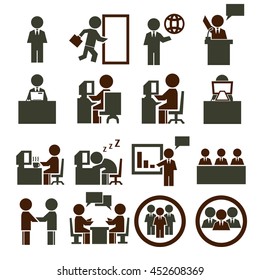 salary man icon set