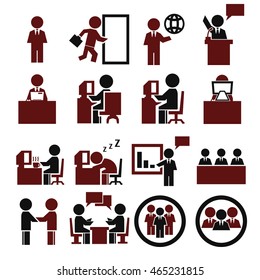 salary man icon set