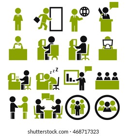 salary man icon set