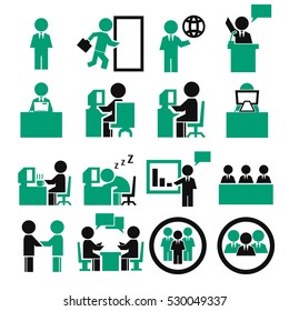 salary man icon set