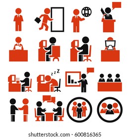 salary man icon set