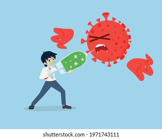 Salary Man take a mask and Killed corona virus covid with Vaccine.
Fully protect yourself from disease And get rid of fear.