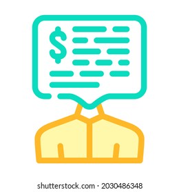 salary money talks color icon vector. salary money talks sign. isolated symbol illustration