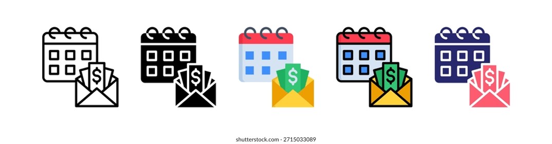 Salary Multiple Style Icon Set Collection..