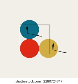 Salary negotiation or hiring process vector concept. Symbol of pay raise, challenge, recruitment. Minimal design eps10 illustration.