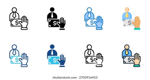 Gehaltsaushandlung Symbol Set mehrere Stilkollektion 
