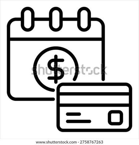 Salary Outline Black Single Icon Illustration
