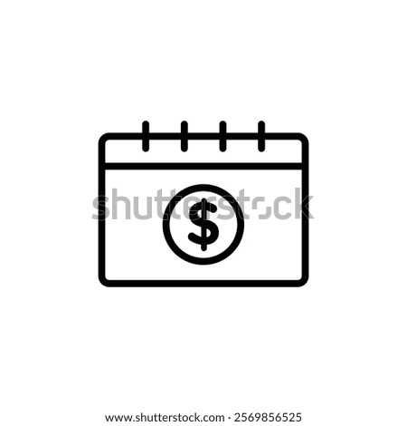 salary payday icon Black and white outline vector