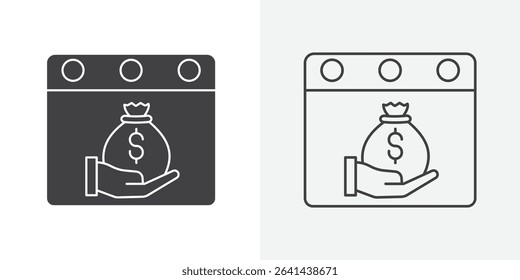 salary payday icon Line graphics illustration