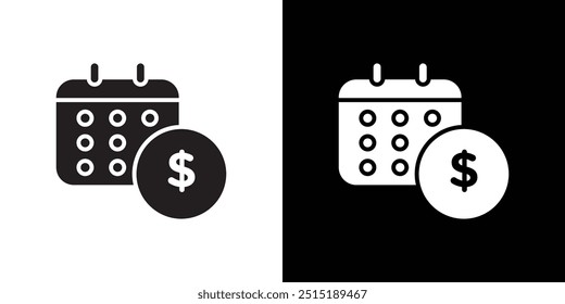 Icono de día de pago de salario Ilustración plana de línea delgada