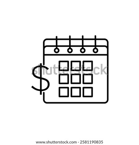 salary payday icon Thin line art isolated