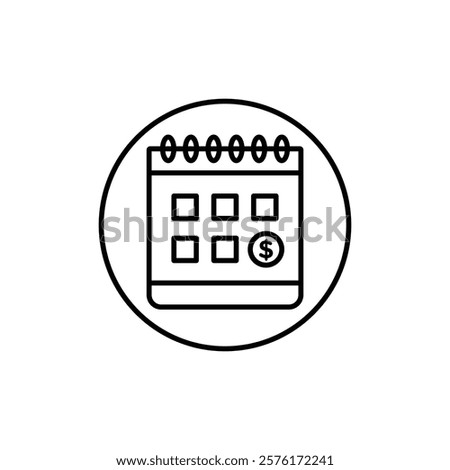 salary payday icon vector outline logo sign