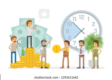 Salary Payday Vector Concept In Flat Style