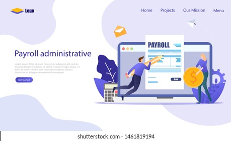 Salary Payment Administrative Vector Illustration Concept , Suitable for web landing page, ui, mobile app, editorial design, flyer, banner, and other related occasion
