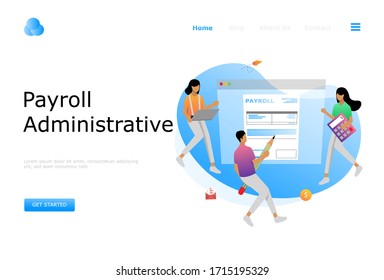 Salary Payment Administrative Vector Illustration Concept , Suitable for web landing page, ui, mobile app, editorial design, flyer, banner, and other related occasion