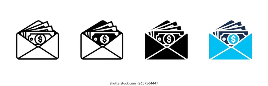 Salary Payment icon sheet multiple style collection